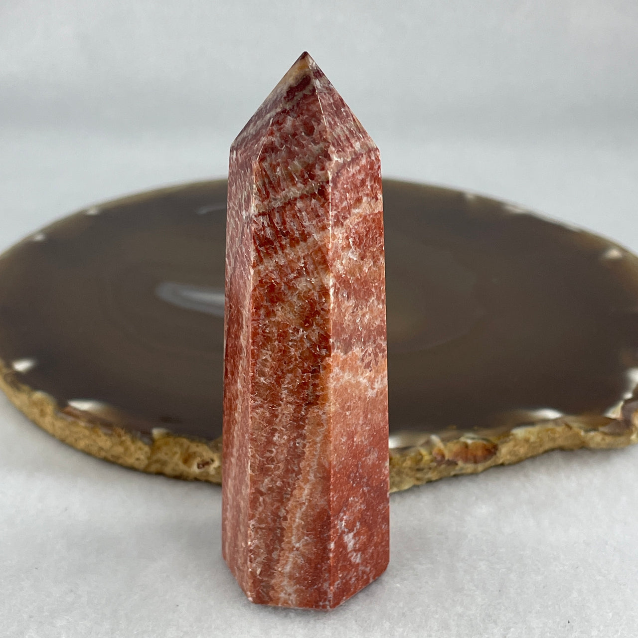 Natural Red Jasper Mini Tower Display 95.22g 29.0 by 25.3 by 86.4mm - Huangs Jadeite and Jewelry Pte Ltd