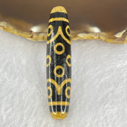 Natural Powerful Tibetan Old Oily Dark and Light Brown Agate 15 Eyes Dzi Bead Heavenly Master (Tian Zhu) 十五眼天诛 14.29g 58.3 by 13.2mm - Huangs Jadeite and Jewelry Pte Ltd