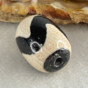 Natural Powerful Tibetan Old Oily Agate Tiger Tooth Daluo Dzi Bead Heavenly Master (Tian Zhu) 虎呀天诛 4.73g 17.7 by 13.2mm - Huangs Jadeite and Jewelry Pte Ltd