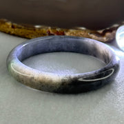 Type A Wuji Grey Black Jadeite Oval Bangle Bangle Internal Diameter 57.8mm 40.78g 12.0 by 6.4mm (Close to Perfect) - Huangs Jadeite and Jewelry Pte Ltd