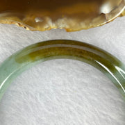Type A Blueish Green with Brown Patches Jadeite Bangle 41.09g 9.3 by 8.7 mm Internal Diameter 55.0mm (Internal Lines) - Huangs Jadeite and Jewelry Pte Ltd
