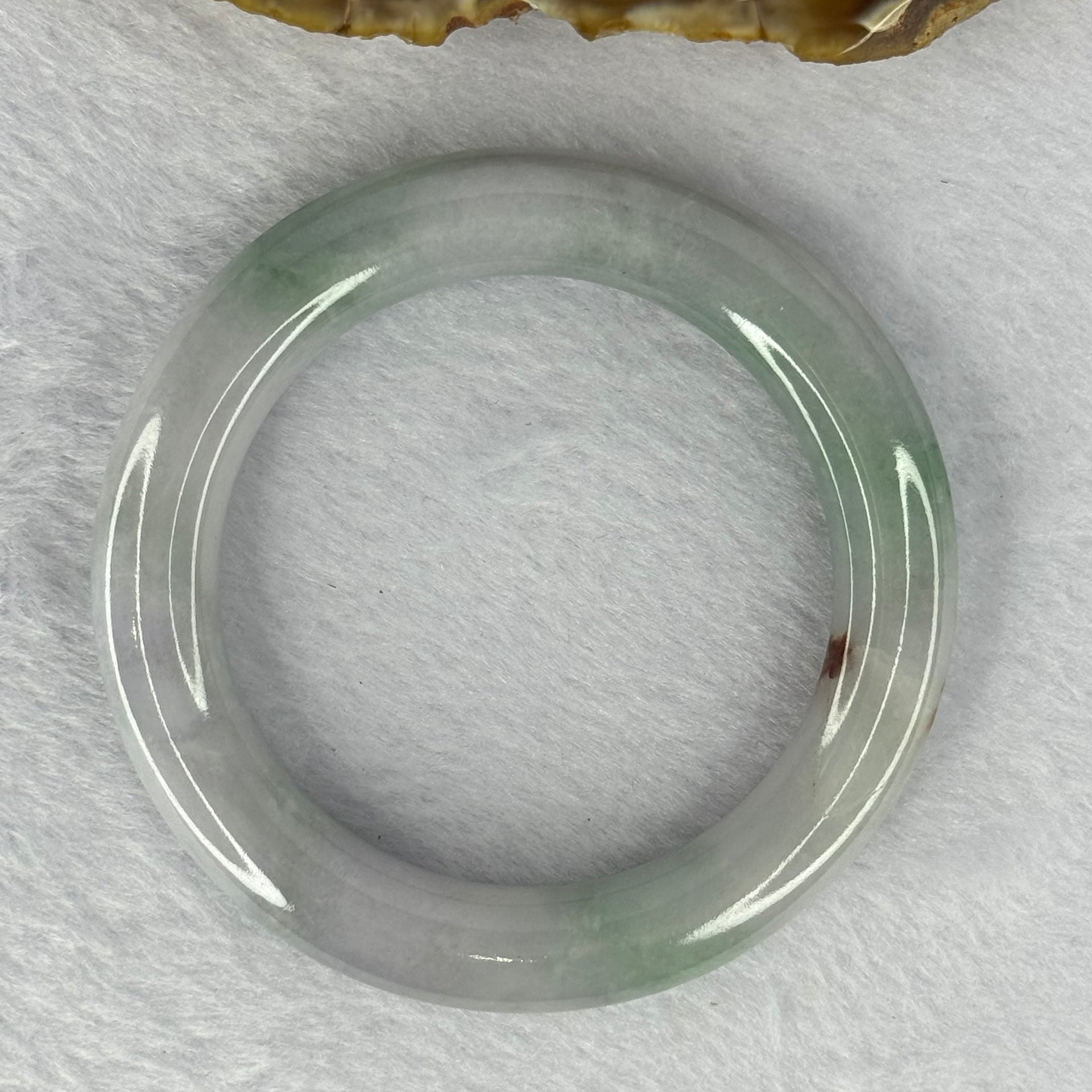 Type A Lavender with Green and Brownish Red Patches Bangle 68.81g 12.0 by 11.3 mm Internal Diameter 54.6 mm (External Line with Internal Lines) - Huangs Jadeite and Jewelry Pte Ltd