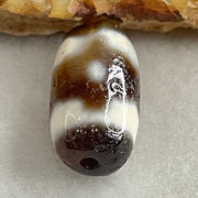 Natural Powerful Tibetan Old Oily Agate 3 Eyes Dzi Bead Heavenly Master (Tian Zhu) 三眼天诛 3.29g 19.3 by 10.5mm - Huangs Jadeite and Jewelry Pte Ltd