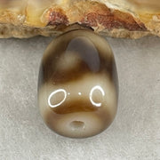 Natural Powerful Tibetan Old Oily Agate 3 Eyes Dzi Bead Heavenly Master (Tian Zhu) 三眼天诛 2.30g 13.7 by 10.2mm - Huangs Jadeite and Jewelry Pte Ltd