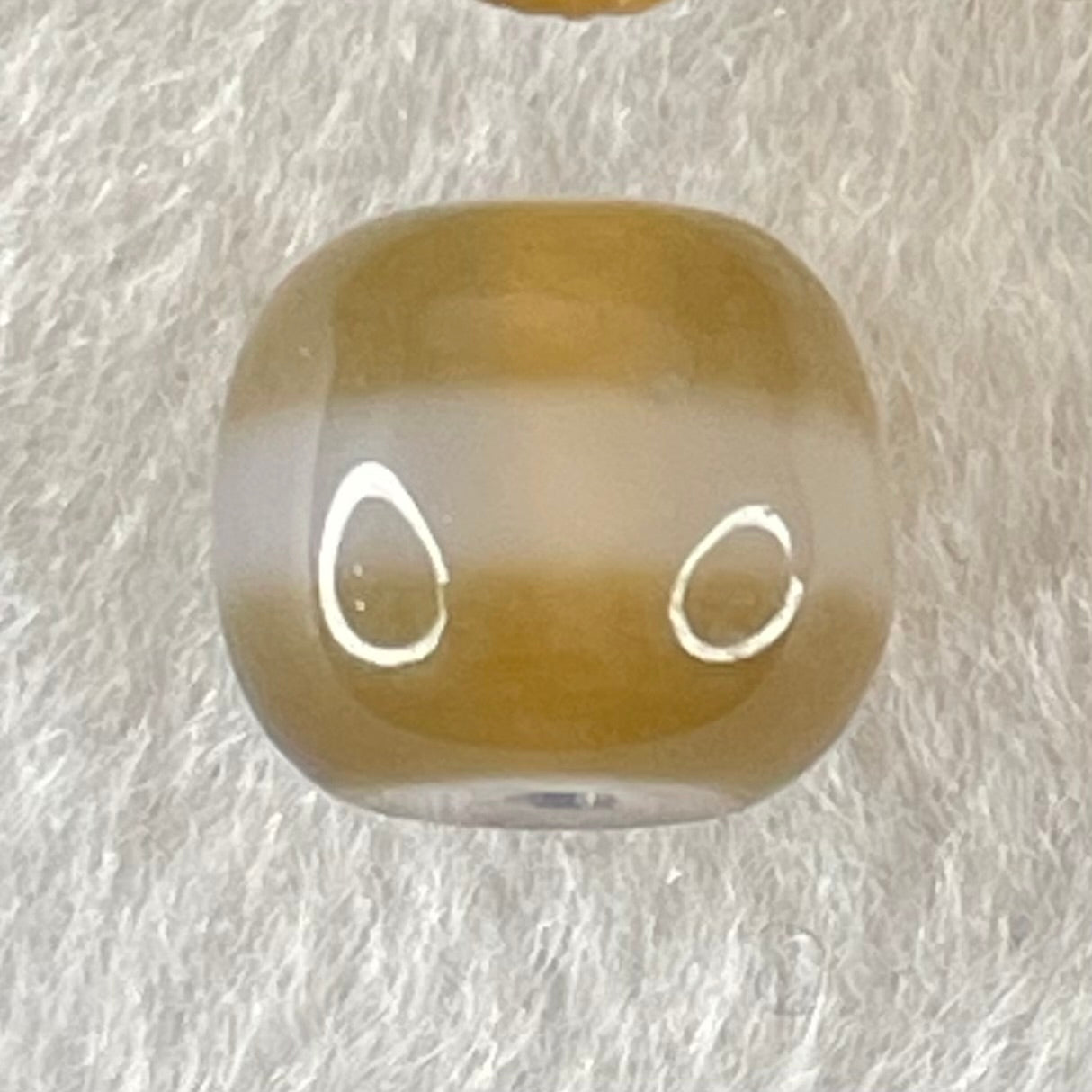 Natural Powerful Tibetan Old Oily Agate 1 Line Dzi Bead Heavenly Master (Tian Zhu) 1.94g 9.6 by 11.2mm - Huangs Jadeite and Jewelry Pte Ltd