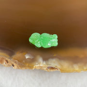 Type A Old Mine Full Green Jadeite Goldfish Charm Stone For Setting 0.25g 10.8 by 6.1 by 1.9mm - Huangs Jadeite and Jewelry Pte Ltd