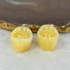 Natural Yellow Calcite Mini Ingot Display Set of 2 37.81g 29.5 by 22.8 by 18.7mm - Huangs Jadeite and Jewelry Pte Ltd