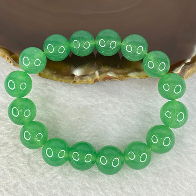 Natural Green Aventurine Bracelet 36.98g 15.5cm 12.0mm 16 Beads - Huangs Jadeite and Jewelry Pte Ltd