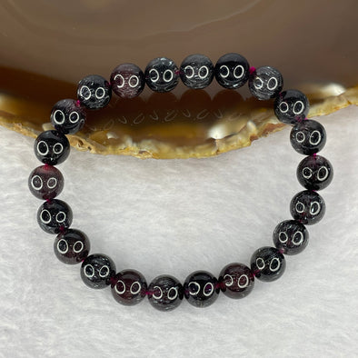 Very Very High End Natural Black Super 7 Crystal 22 Beads Bracelet 8.8mm 19.87g - Huangs Jadeite and Jewelry Pte Ltd