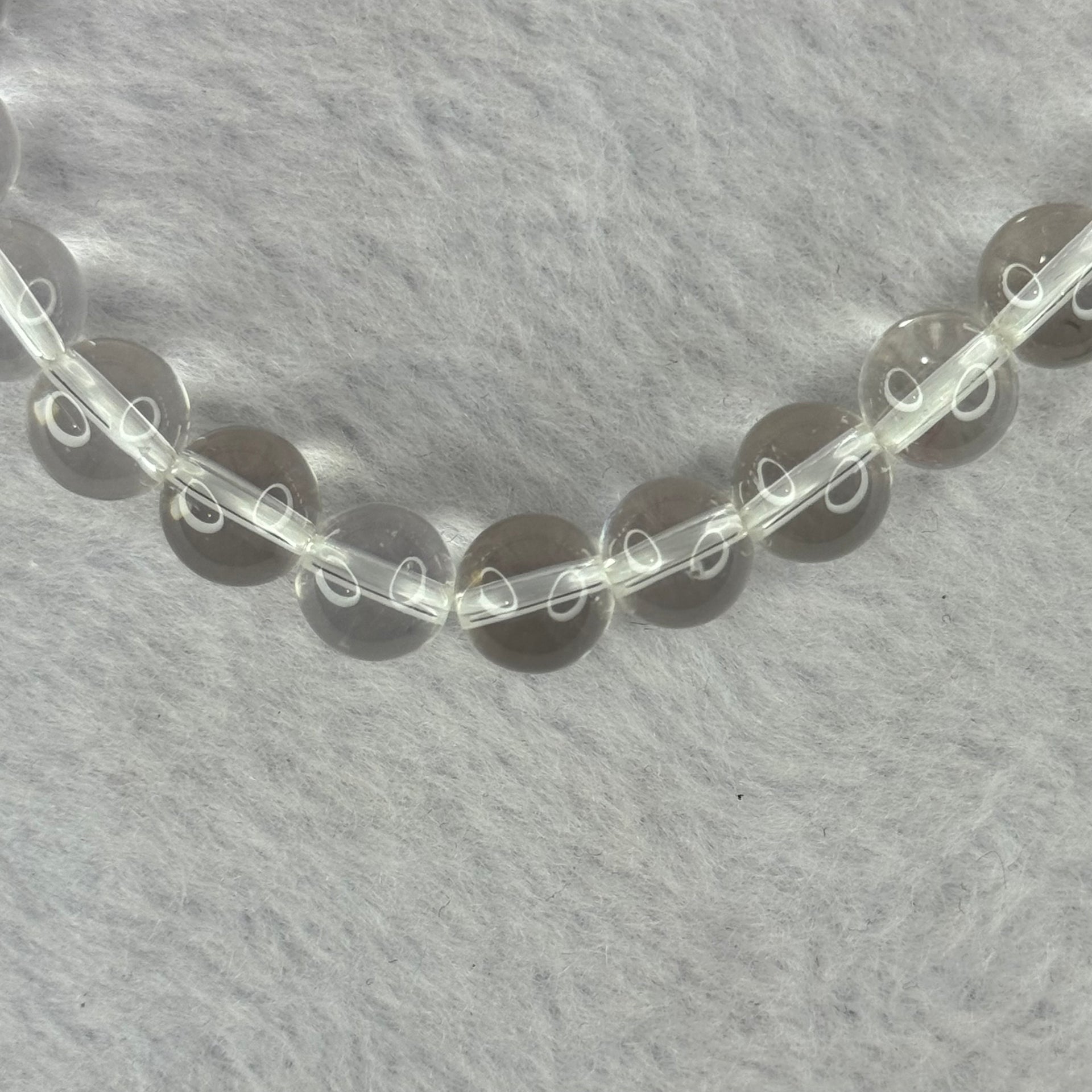 Natural Clear Quartz Bracelet 天然白水晶手链 18.64g 16.5cm 8.4mm 24 Beads - Huangs Jadeite and Jewelry Pte Ltd