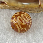 Natural Powerful Tibetan Old Oily Agate 7 Eyes Dzi Bead Heavenly Master (Tian Zhu) 七眼天诛 1.44g 10.0 by 10.3mm - Huangs Jadeite and Jewelry Pte Ltd