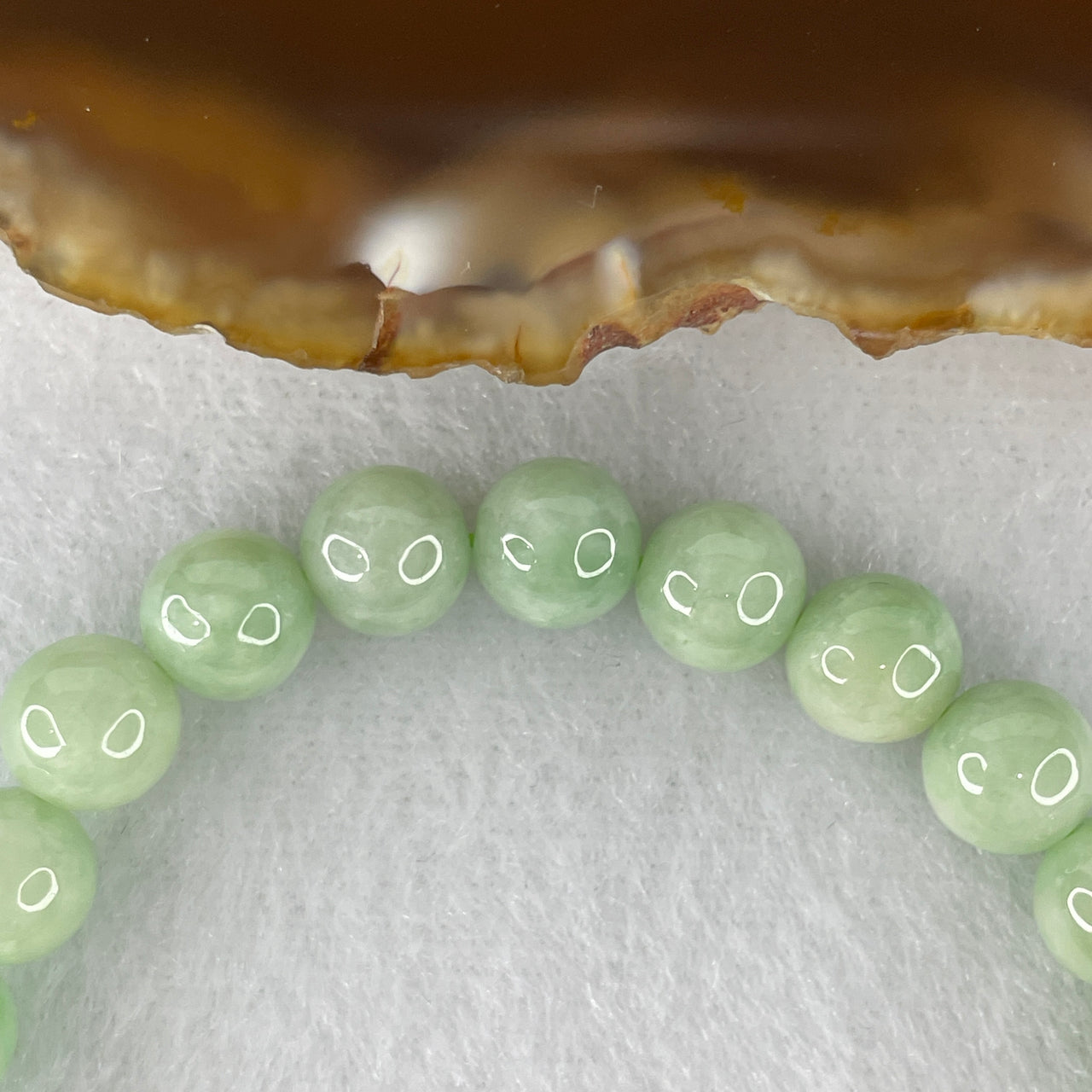 Natural Type A Apple Green Jadeite Bracelet | 14.5cm Petite 7.7mm Round Genuine Apple Green Jade Bead Manifestation Strand (17.74g, 23 Beads)