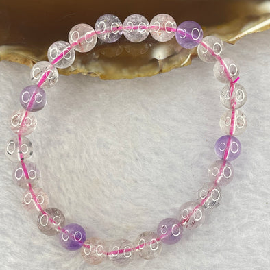 Natural super 7 Crystal Bracelet 12.89g 7.4mm 26beads - Huangs Jadeite and Jewelry Pte Ltd