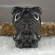 Black Obsidian Labubu Charm Display 15.14g 28.5 by 22.2 by 19.4mm - Huangs Jadeite and Jewelry Pte Ltd