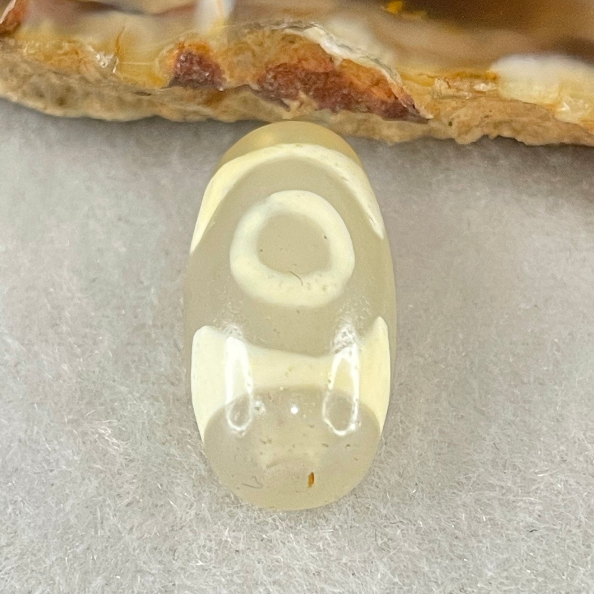 Natural Powerful Tibetan Old Oily Agate 3 Eyes Dzi Bead Heavenly Master (Tian Zhu) 三眼天诛 3.22g 20.0 by 10.4mm - Huangs Jadeite and Jewelry Pte Ltd