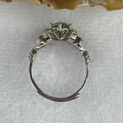 Blue Moissanite Ring in S925 Sliver 2.69g 6.7 by 4.5mm (Adjustable Size) - Huangs Jadeite and Jewelry Pte Ltd