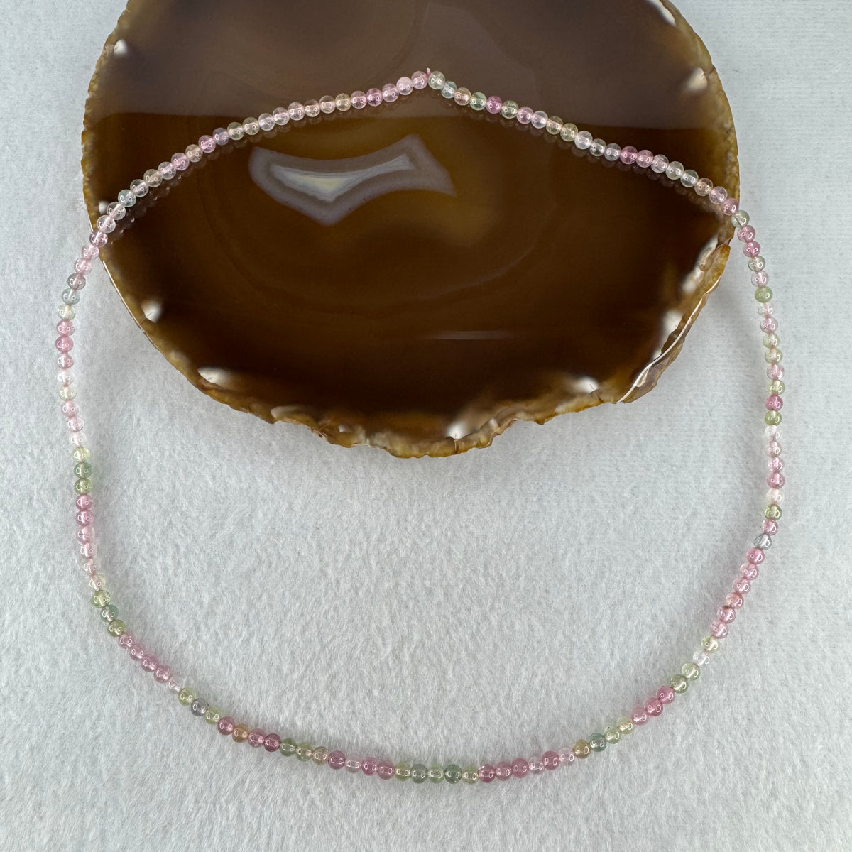 Good Grade Natural Pastel Rainbow Tourmaline Beads Necklace | 4.0mm Macaron Spectrum Harmony Amulet (13.76g | 52cm Length | 139 Beads)