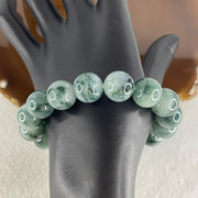 Certified Natural Type A Lavender with Old Mine Green Piao Hua Jadeite Beads Bracelet | 17cm (66.69g | 16 Beads 13.4mm | Crown, Heart & Third Eye Chakra Harmony, Regal Prosperity & Peace Shield) - Huangs Jadeite and Jewelry Pte Ltd