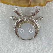Type A Lavender Jadeite in S925 Sliver Reindeer with Crystal Charm 2.92g 9.8 by 6.0mm - Huangs Jadeite and Jewelry Pte Ltd