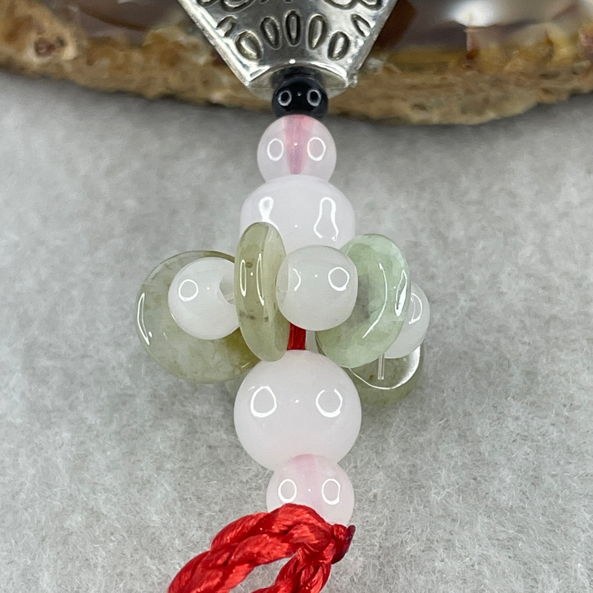 Natural Type A Semi-Icy Green with Yellow Jadeite Mini Ping An Kou Charm Display Set | Peace Discs & Wealth Talismans (7.53g Total | 9.1 x 2.1mm 5 Pingankou) - Huangs Jadeite and Jewelry Pte Ltd