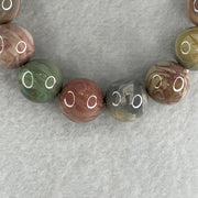 Certified Natural Alashan Agate Pastel Green Beads Bracelet 49.658g 17cm 13.3mm 16Beads - Huangs Jadeite and Jewelry Pte Ltd