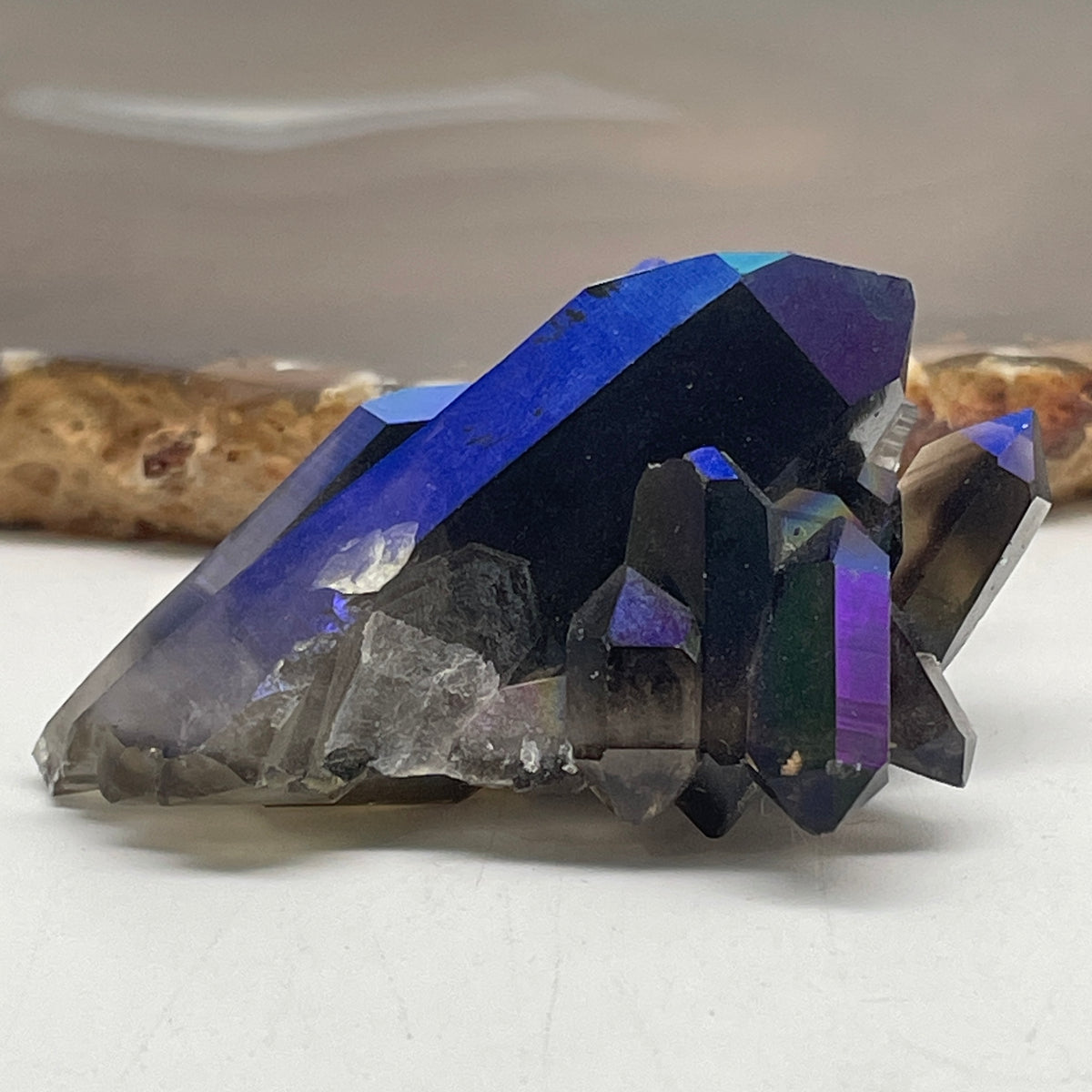 Natural Aura Quartz Crystal Cluster Mini Display | (39.80g | 51.6 x 42.2 x 28.4mm | "Stone of Cosmic Joy & Auric Protection" Rainbow Harmony Generator, Feng Shui Accent & Jewelry Charging Bed)