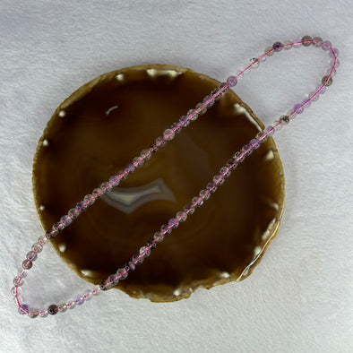 Average Grade Natural Super 7 Crystal Beads Necklace 天然超级七水晶珠项链 34.86g 54cm 6.9mm 86 Beads