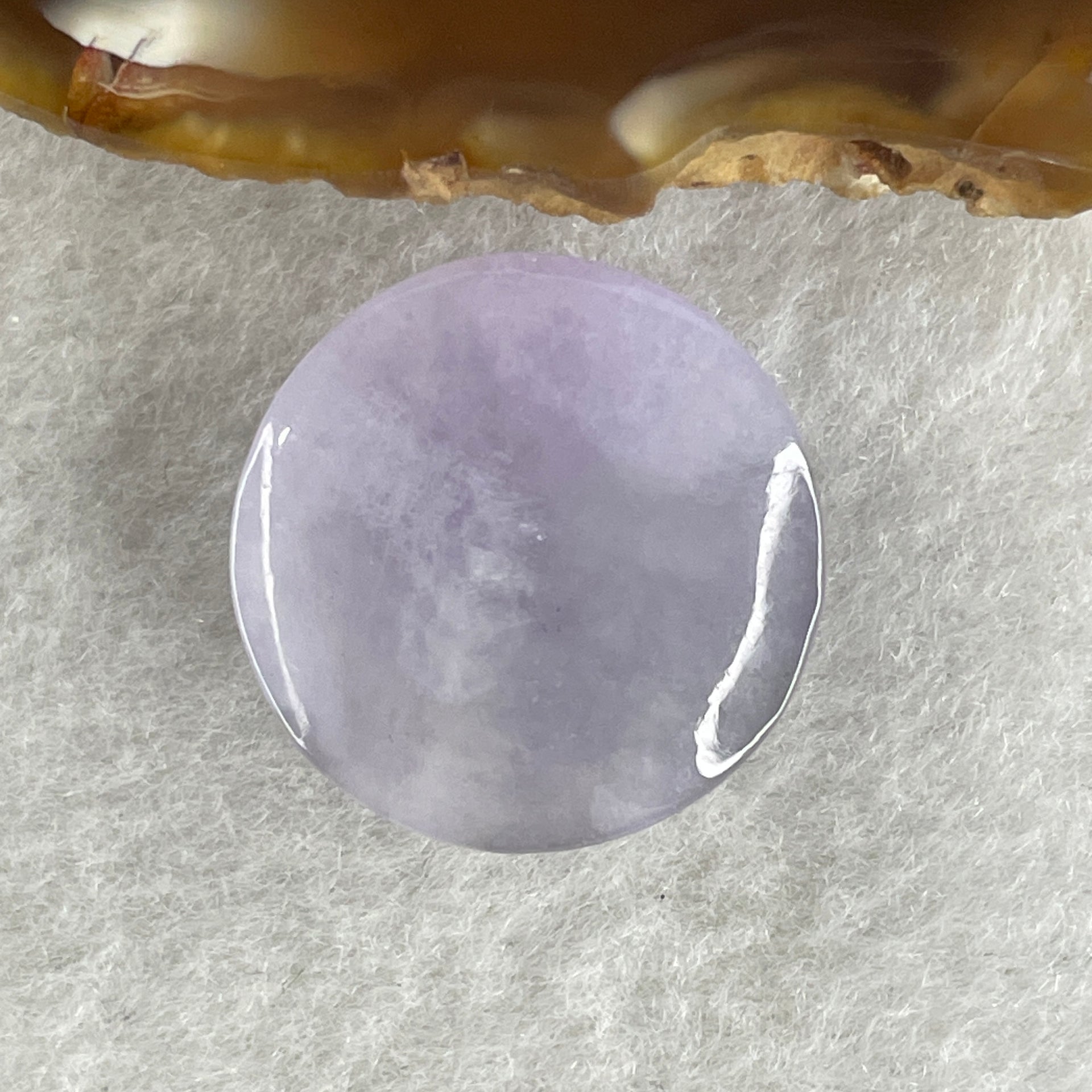 Natural Type A Lavender Jadeite Round Shape Cabochon Stone for Setting 8.48g 20.8 by 10.0mm - Huangs Jadeite and Jewelry Pte Ltd