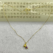 Natural Amethyst in Italy S925 Sliver Gold Color Necklace 2.21g 4.9 by 2.0mm - Huangs Jadeite and Jewelry Pte Ltd