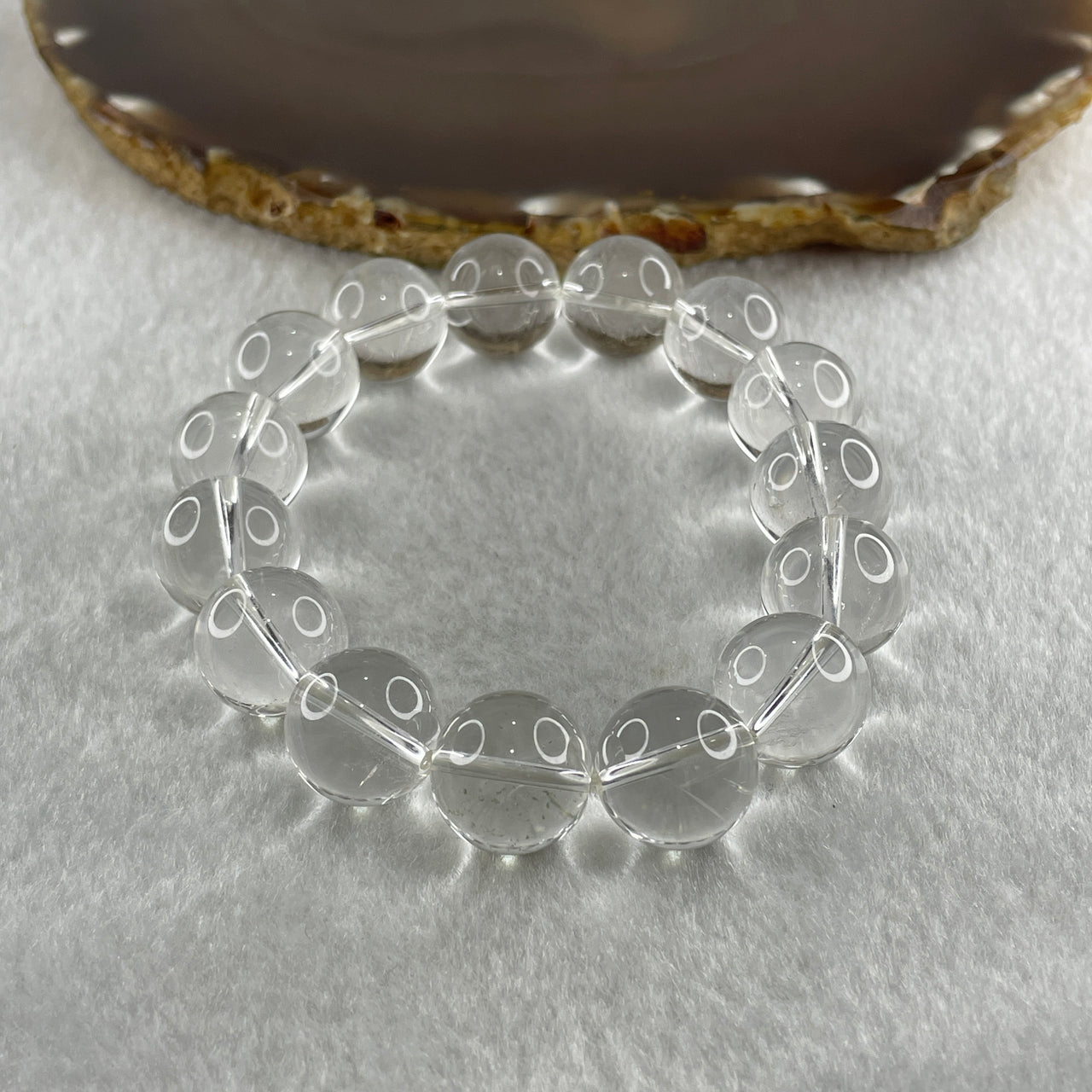 Natural Clear Quartz Beads Bracelet 60.89g 16.5cm 14.5mm 15 Beads - Huangs Jadeite and Jewelry Pte Ltd