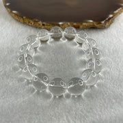 Natural Clear Quartz Beads Bracelet 60.89g 16.5cm 14.5mm 15 Beads - Huangs Jadeite and Jewelry Pte Ltd