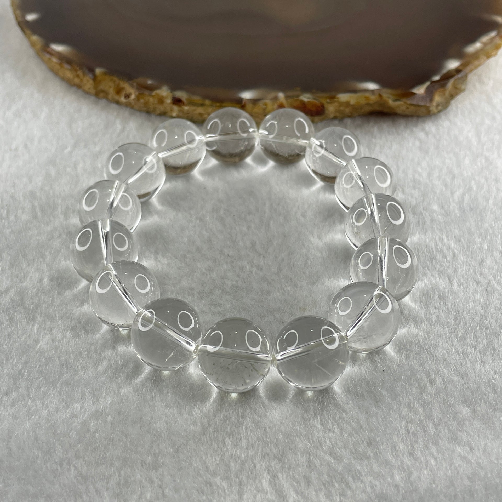 Natural Clear Quartz Beads Bracelet 60.89g 16.5cm 14.5mm 15 Beads - Huangs Jadeite and Jewelry Pte Ltd