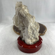 Natural Clear Quartz Rough Irregular Shape Display in Wooden Stand 359.1g 81.0 by 87.0 by 122.0mm - Huangs Jadeite and Jewelry Pte Ltd