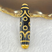 Natural Powerful Tibetan Old Oily Dark and Light Brown Agate 15 Eyes Dzi Bead Heavenly Master (Tian Zhu) 十五眼天诛 14.65g 58.1 by 13.0mm - Huangs Jadeite and Jewelry Pte Ltd