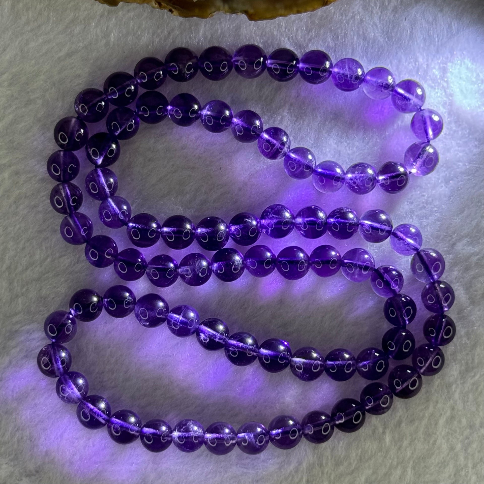 Good Grade Natural Amethyst Necklace 39.96g 52cm 7.5mm 79 Beads - Huangs Jadeite and Jewelry Pte Ltd