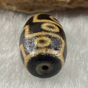 Natural Powerful Tibetan Old Oily Agate 9 Eyes Dzi Bead Heavenly Master (Tian Zhu) 九眼天诛 1.91g 14.0 by 9.8mm - Huangs Jadeite and Jewelry Pte Ltd