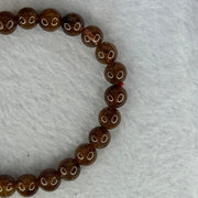 Natural Copper Rutilated Quartz Beads Bracelet 天然銅髮晶手镯 16.22g 16cm 7.9mm 25 Beads - Huangs Jadeite and Jewelry Pte Ltd
