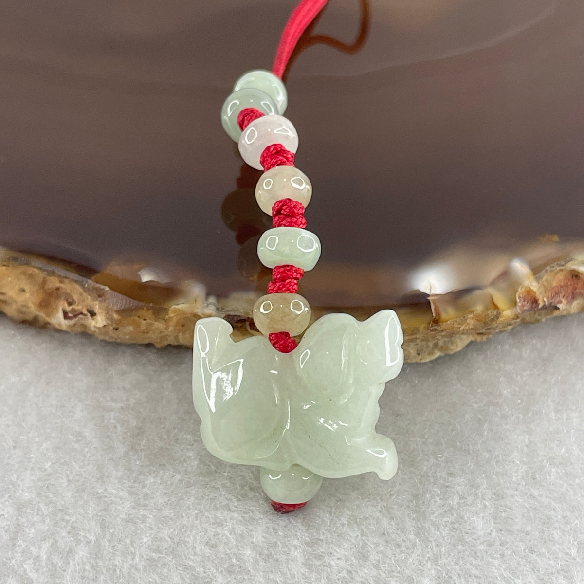 Natural Type A Light Green Jadeite Dog Charm | Chinese Zodiac Dog Loyalty, Wealth & Protection (5.38g | 18.6 x 14.4 x 7.9mm) - Huangs Jadeite and Jewelry Pte Ltd