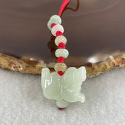 Natural Type A Light Green Jadeite Dog Charm | Chinese Zodiac Dog Loyalty, Wealth & Protection (5.38g | 18.6 x 14.4 x 7.9mm) - Huangs Jadeite and Jewelry Pte Ltd
