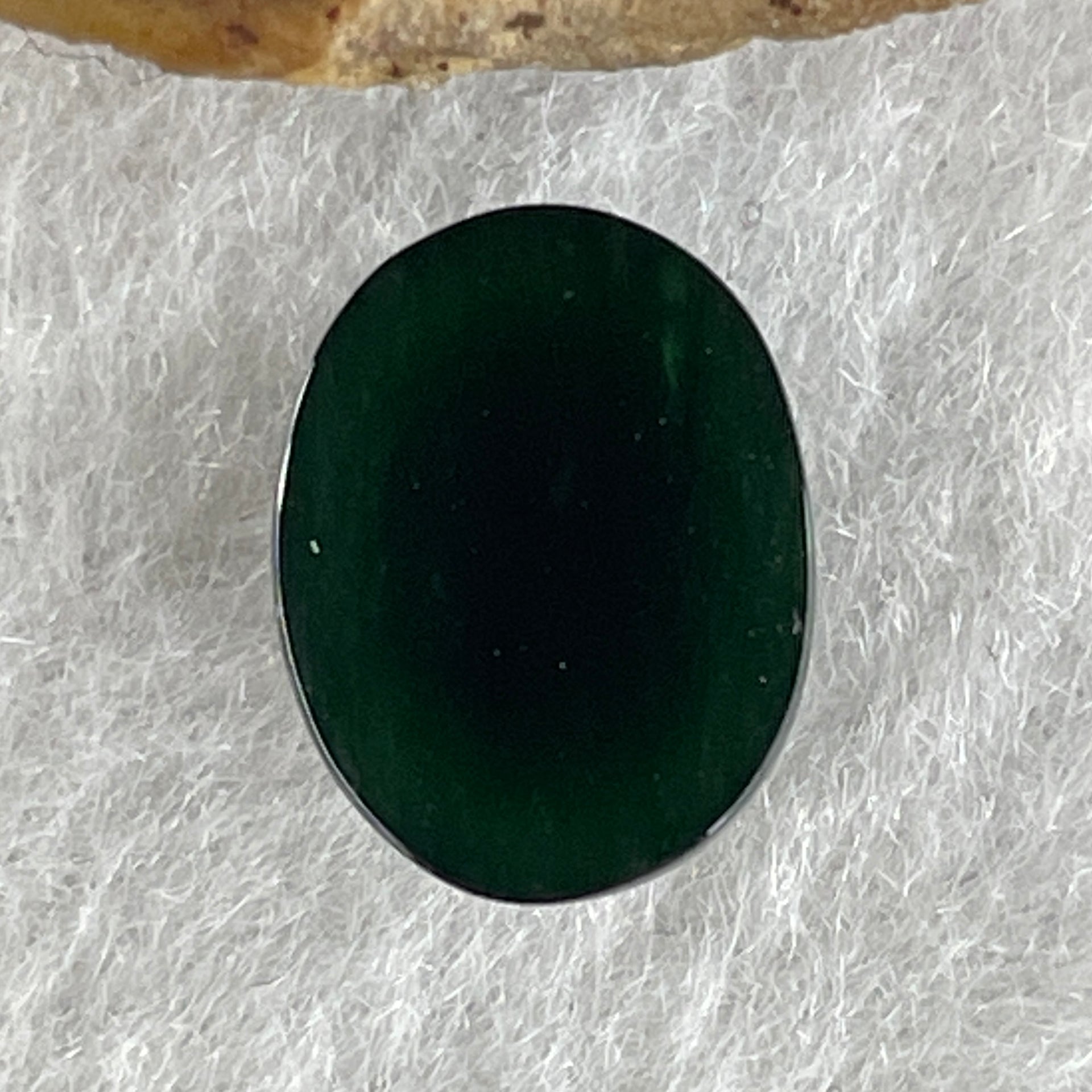 Type A Translucent Black Omphacite Jadeite Oval Cabouchon Stone For Setting 0.84g 11.2 by 8.6 by 4.6mm - Huangs Jadeite and Jewelry Pte Ltd