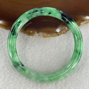 Certified Natural Type A Apple Green with Dark Green Piao Hua Jadeite Bangle 40.90g Internal Diameter 57.4mm 9.0 by 8.8mm (Very Very Slight External Rough) - Huangs Jadeite and Jewelry Pte Ltd