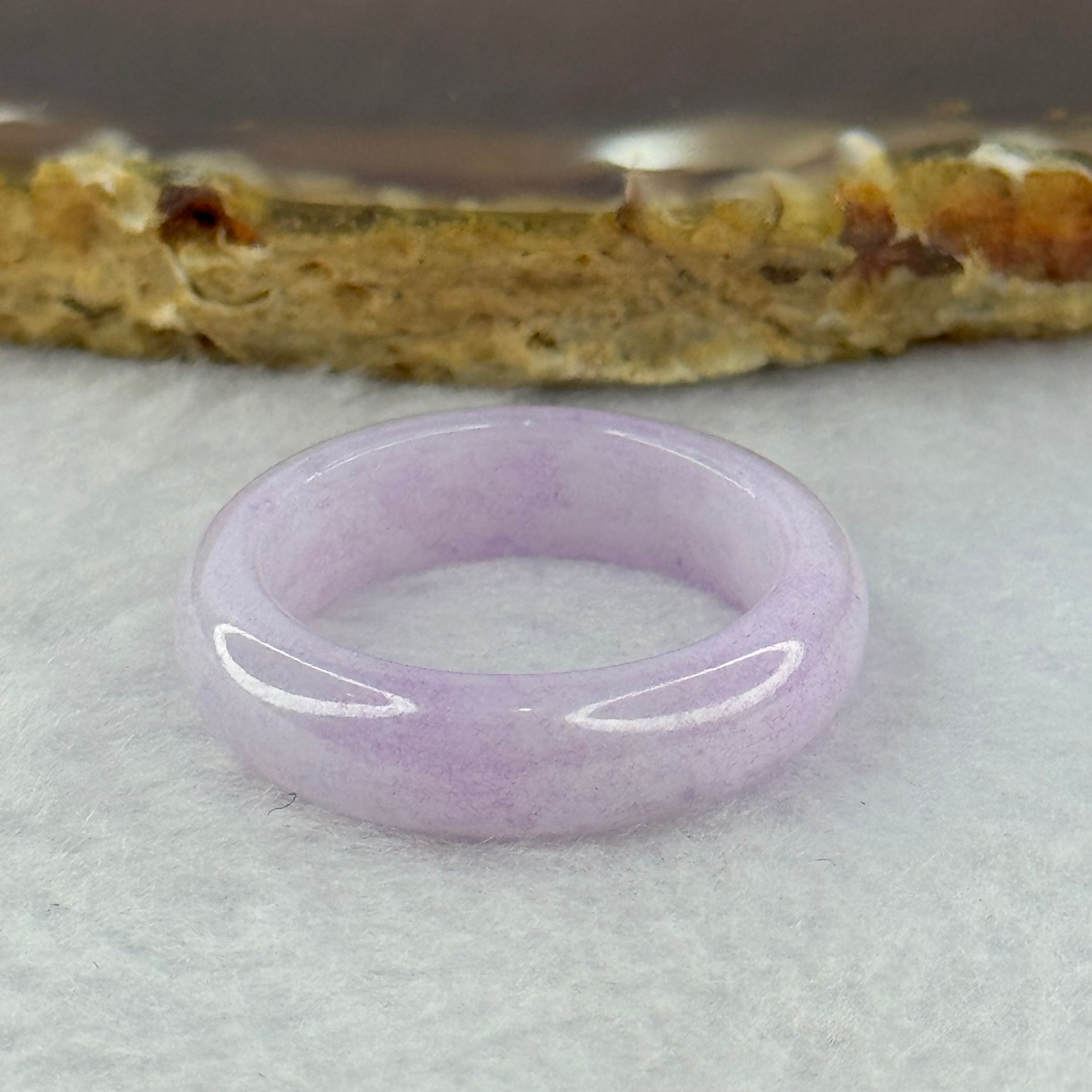 Type A Lavender Jadeite Ring 4.35g 6.9 by 3.7mm US9.5 HK21 - Huangs Jadeite and Jewelry Pte Ltd