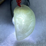 Type A Light Lavender and Green Phoenix Half Heart Pendant 13.55g 4.5 by 24.4 by 5.7mm - Huangs Jadeite and Jewelry Pte Ltd