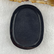 Type A Opaque to Partial Translucent Black Omphacite Jadeite Dragon and Phoenix Pendant 20.96g 50.2 by 38.3 by 8.4mm - Huangs Jadeite and Jewelry Pte Ltd