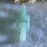 Type A Blueish Green with Faint White Jadeite Rolo Link Chain for Setting 2.41g 15.1 by 10.2 by 3.3mm - Huangs Jadeite and Jewelry Pte Ltd