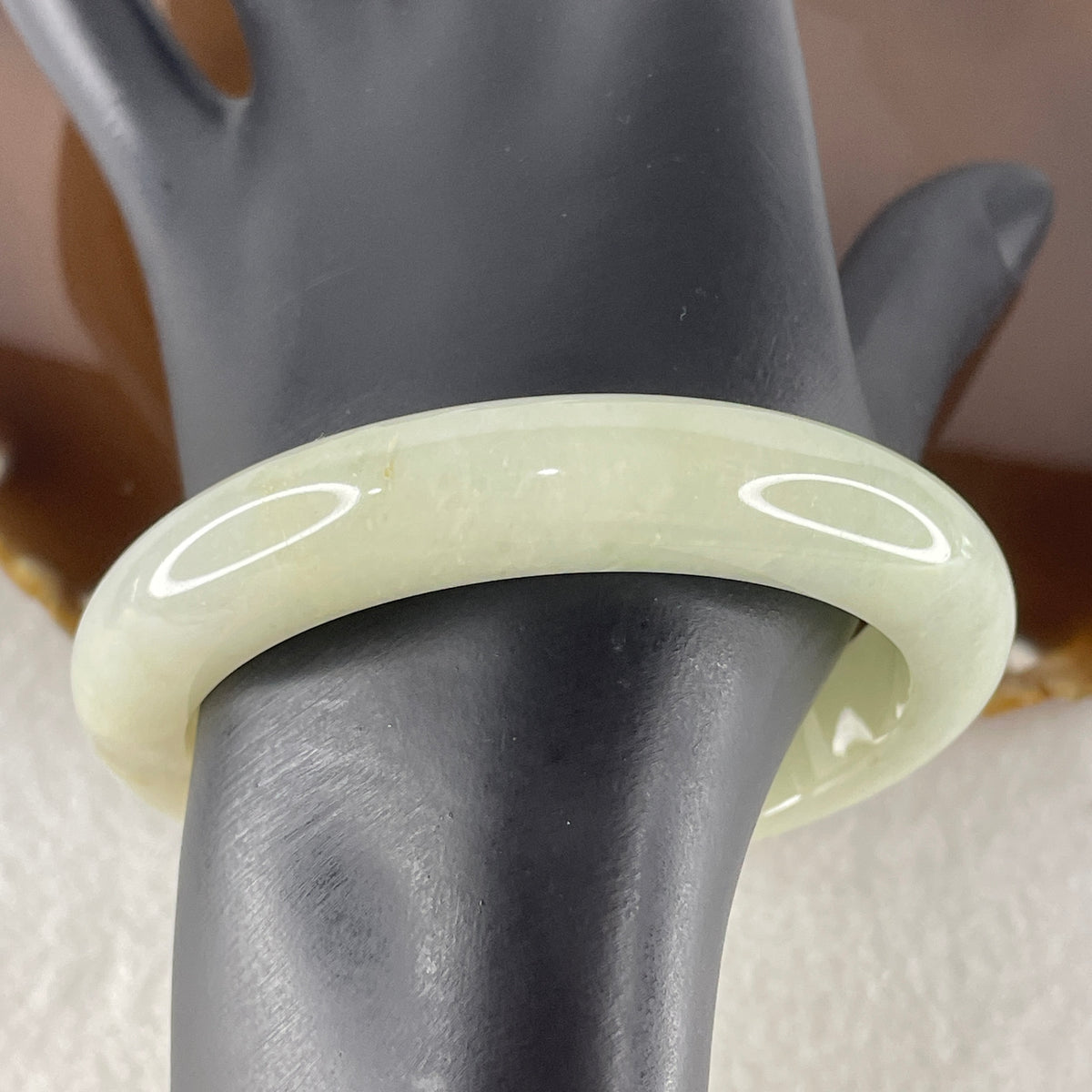 Natural Type Light Green Jadeite Bangle 58.51g Inner Diameter 55.6mm 11.8 by 9.4mm (Internal Line) - Huangs Jadeite and Jewelry Pte Ltd