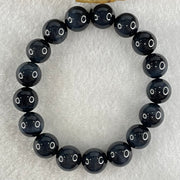 Natural Blue Tiger Eye Quartz Beads Bracelet 40.41g 17.5cm 12.0mm 17 Beads - Huangs Jadeite and Jewelry Pte Ltd