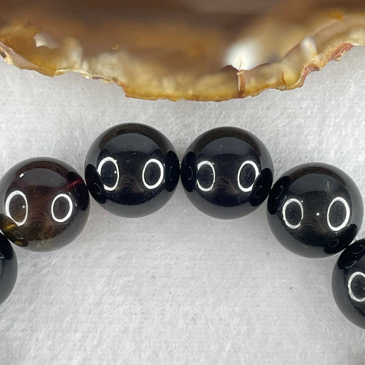 Very Good Natural Black Watermelon Tourmaline Crystal Beads Bracelet 53.26g 16cm 12.8mm 16 Beads