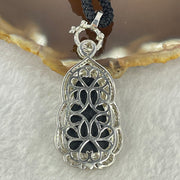 Type A Translucent Black Omphasite Jadeite Guan Yin 24.8 by 15.3 by 1.8mm Pendant in S925 Sliver Pendant 11.89g - Huangs Jadeite and Jewelry Pte Ltd