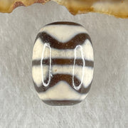 Natural Powerful Tibetan Old Oily Agate Double Tiger Tooth Daluo Dzi Bead Heavenly Master (Tian Zhu) 虎呀天诛 4.39g 17.6 by 12.9mm - Huangs Jadeite and Jewelry Pte Ltd